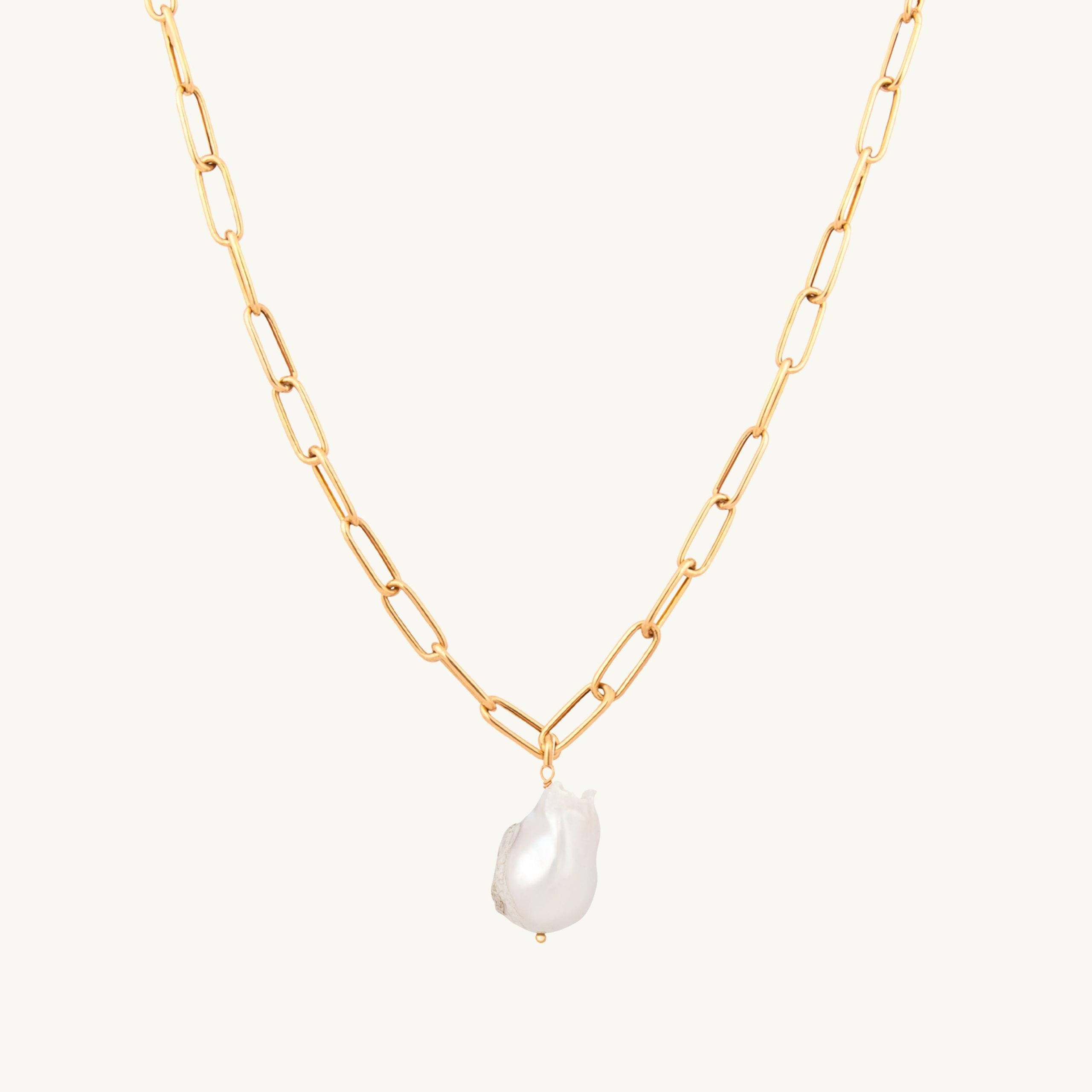 تصویر گردنبند طلا هرمس مروارید 