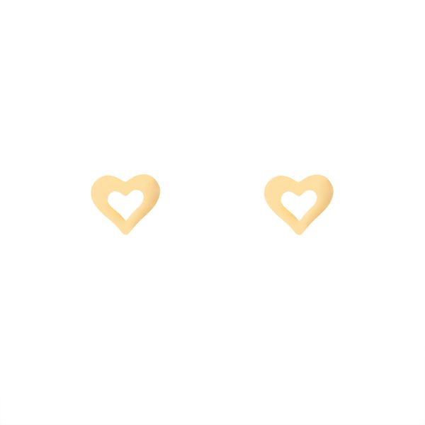 گوشواره طلا میخی قلب تو خالی