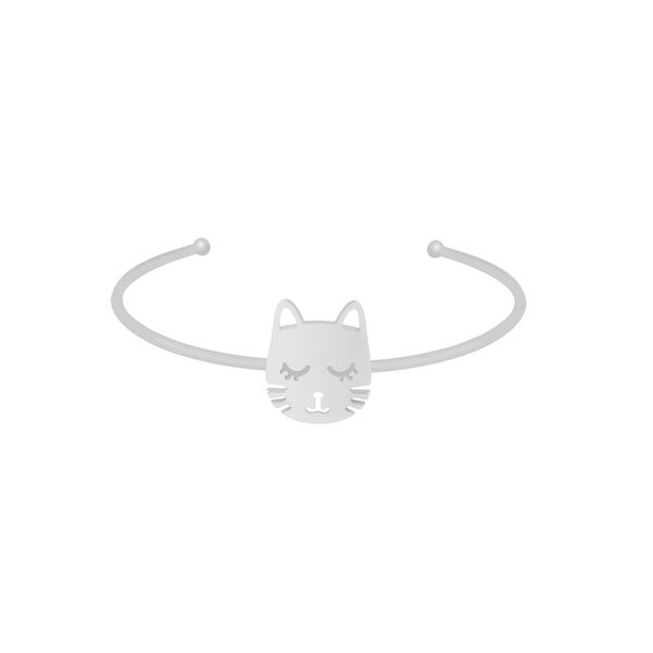 دستبند نقره گربه