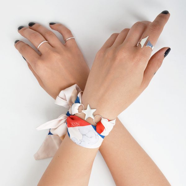 دستبند تویلی نقره طرح ستاره