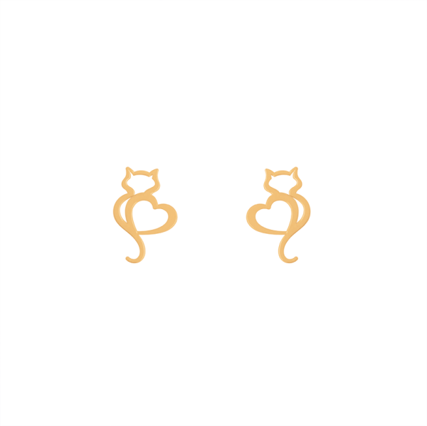 گوشواره طلا میخی گربه